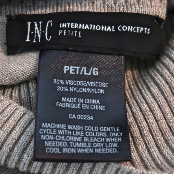 INC International Concepts Sleeveless Turtleneck Colorblock Sweater Dress Pet/L - Picture 8 of 8